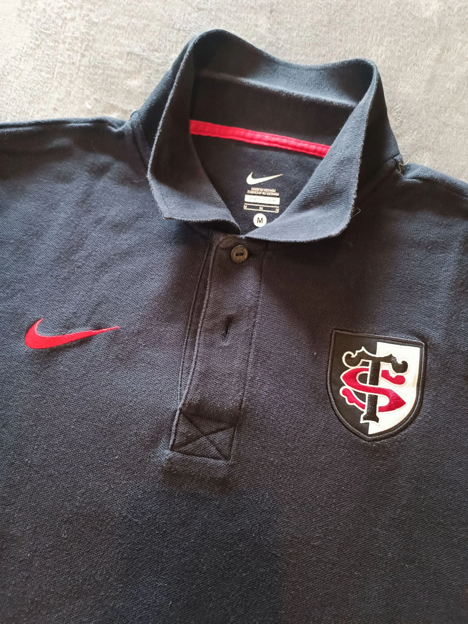 Men's short-sleeved polo shirt Toulouse stadium Nike size M very good condition black color – photo 5